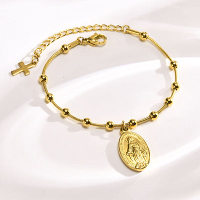 Pulsera de Acero Inoxidable Diseño Cruz Ovalado - Image 13