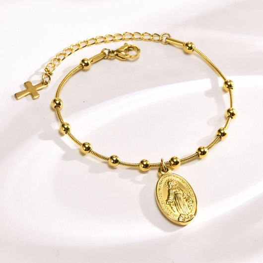 Pulsera de Acero Inoxidable Diseño Cruz Ovalado - Image 13