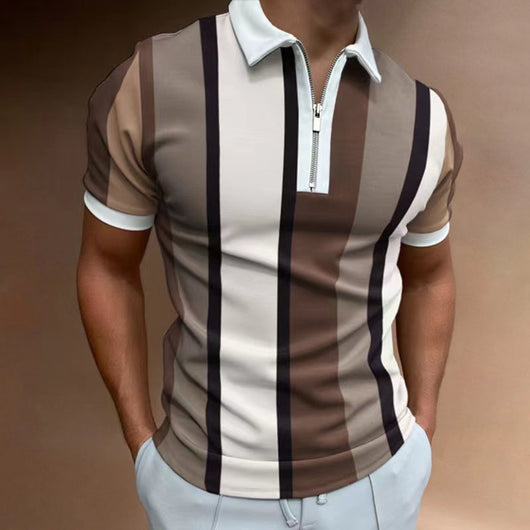 Polo Slim Fit a Rayas con Solapa Clásica para Hombre - Image 13