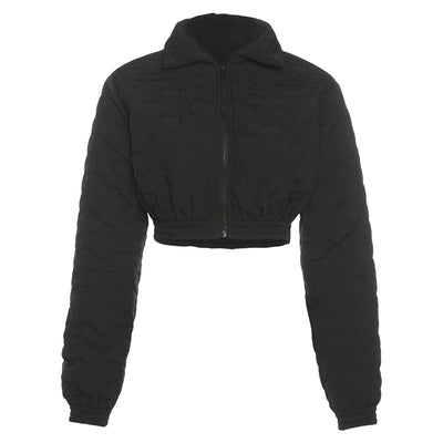 Chaqueta Acolchada con Cierre en la Cintura
