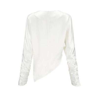 Blusa Casual Asimétrica con Mangas Murciélago y Cuello en V - Image 6