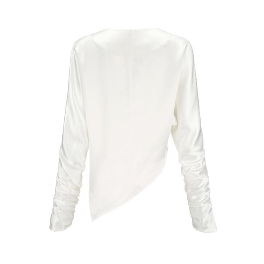 Blusa Casual Asimétrica con Mangas Murciélago y Cuello en V - Image 6