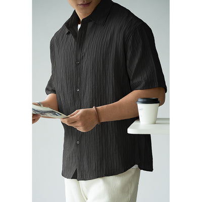 Camisa de Negocios Manga Corta para Hombre con Cuello Clásico - Image 7