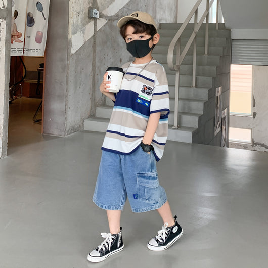 Conjunto de Playera y Pantalones Cortos para Niño - Verano Casual - Image 3