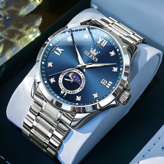 Reloj de Cuarzo para Hombre con Diamantes y Calendario - Elegancia Ejecutiva - Image 18