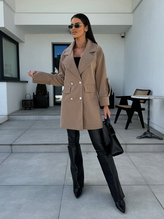 Abrigo de Lana con Cuello H Elegante para Desplazamientos Diarios - Image 33