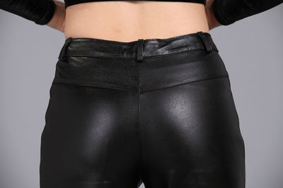 Pantalón de Cuero Bootcut Liso para Mujer - Traje Elegante - Image 6