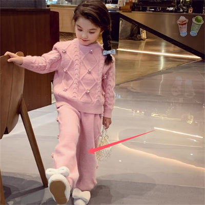 Conjunto Infantil Elegante: Suéter y Pantalón Palazzo para Niñas - Image 5
