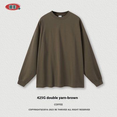 Camiseta Manga Larga Oversize para Hombre - Algodón Puro Otoño Invierno - Image 10