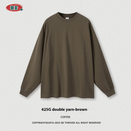 Camiseta Manga Larga Oversize para Hombre - Algodón Puro Otoño Invierno - Image 10