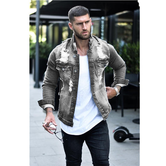 Chaqueta Denim Clásica con Solapa y Bolsillos Slim - Image 8
