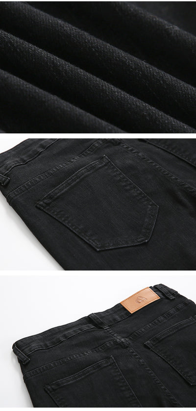 Pantalones Vaqueros Negros Rotos en la Rodilla para Hombre - Image 6
