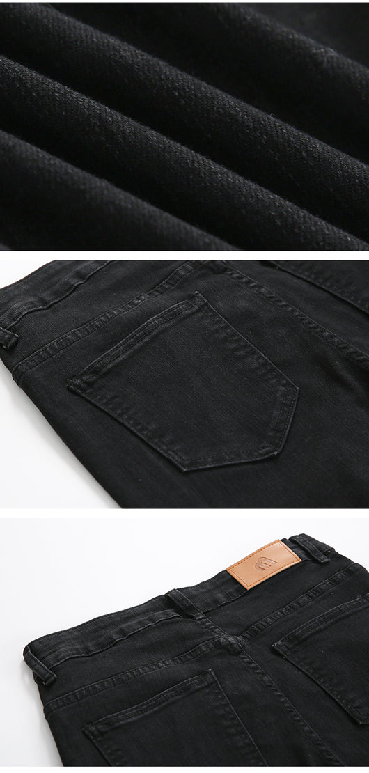 Pantalones Vaqueros Negros Rotos en la Rodilla para Hombre - Image 6