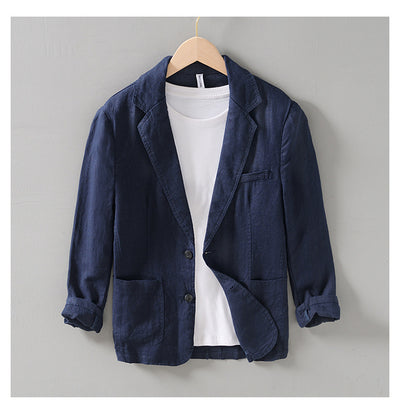 Traje de Lino con Cuello Clásico - Diseño Retro Fácil de Combinar - Image 8