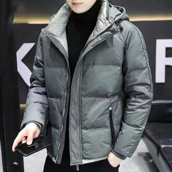 Chaqueta Acolchada con Capucha de Plumón de Pato Blanco Premium