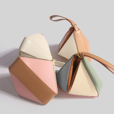 Bolsa Tote Convertible con Diseño Geométrico de Diamantes