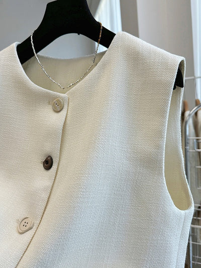 Vestido Bandage Sin Mangas Estilo Francés Cuello Redondo - Image 12