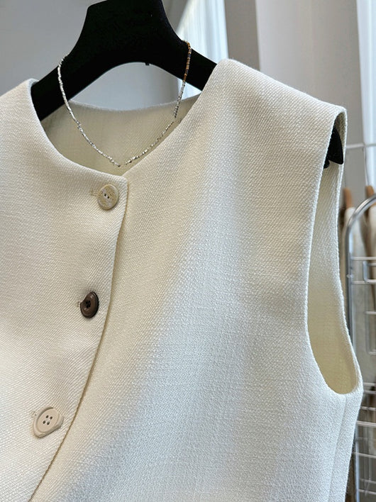 Vestido Bandage Sin Mangas Estilo Francés Cuello Redondo - Image 12