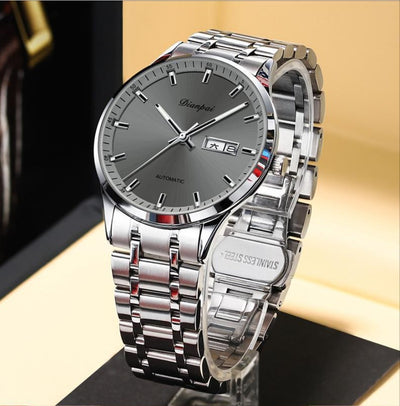 Reloj Mecánico Automático de Acero Inoxidable con Correa de Metal, Resistente al Agua e Iluminación Nocturna - Image 12