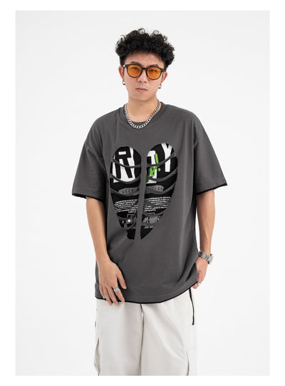 Camiseta Suelta con Detalles Rasgados y Costuras Decorativas - Image 11