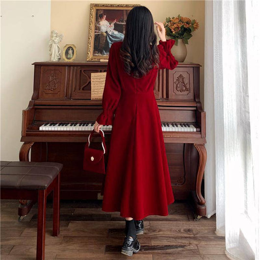Vestido de Terciopelo Liso para Mujer - Elegancia y Comodidad - Image 6
