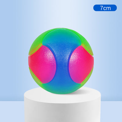 White 10cm TPR pet training ball with colorful luminous dots for small dogs. - Image 8