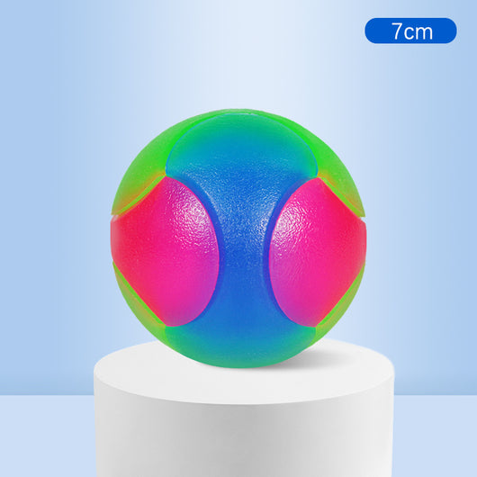 White 10cm TPR pet training ball with colorful luminous dots for small dogs. - Image 8