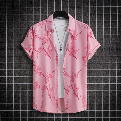 Camisa Estampada Floral de Manga Corta