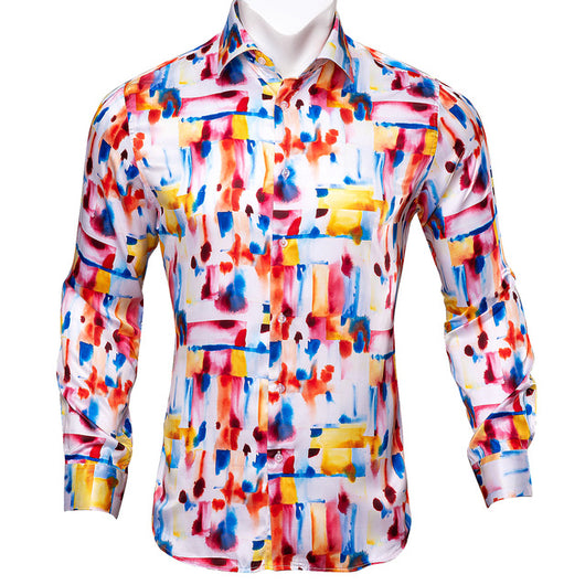 Camisa de Seda Estampado Paisley Azul Verdoso - Diseño Floral Sofisticado para Hombre - Image 12