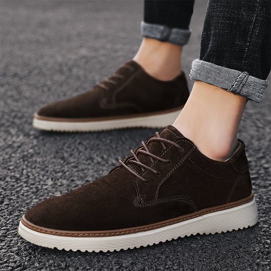 Zapatos Casuales de Cuero para Hombre Estilo Coreano Tono Damasco - Image 13