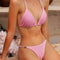 Bikini con Cintura Ajustable y Detalles de Cuentas para Mujer
