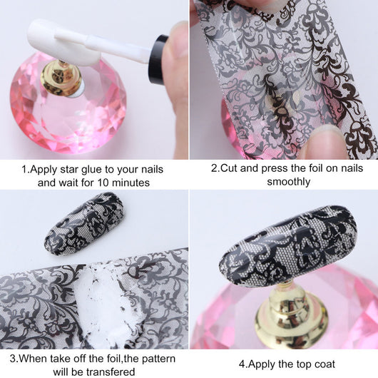 Set de Stickers para Uñas Efecto Llama Fluorescente - Diseños Estrella Ins Color - Image 11