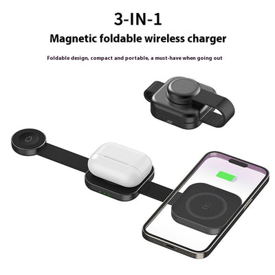 Cargador Inalámbrico Magnético 3 en 1 Compacto y Portátil - Image 3