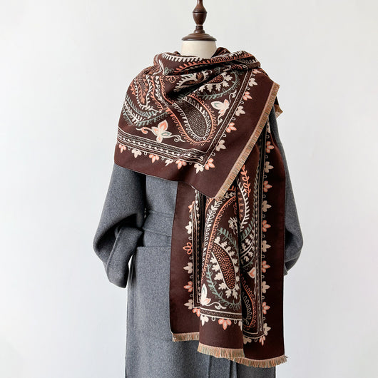 Poncho Reversible Geométrico Versátil - Dos Colores en Uno - Image 3