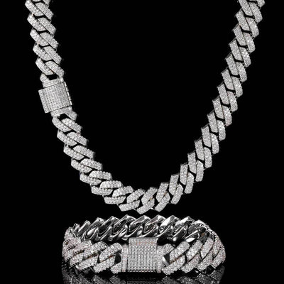 Pulsera de Cadena Cubana para Hombre con Zircones y Barras de Diamantes Completos - Image 4
