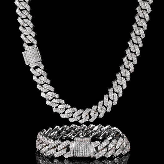 Pulsera de Cadena Cubana para Hombre con Zircones y Barras de Diamantes Completos - Image 4