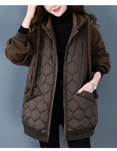 Abrigo Acolchado con Capucha - Chaqueta de Algodón Gruesa y Suelta para Mujer - Image 22