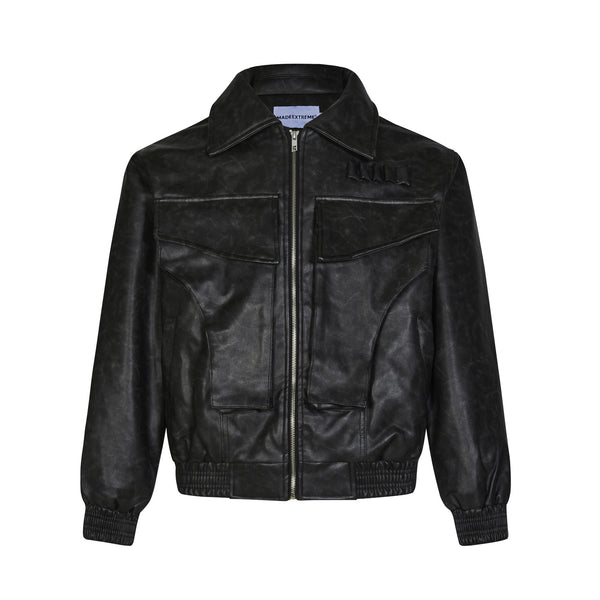 Abrigo de Cuero PU Estilo Urbano Retro con Bolsillos Grandes - Image 4