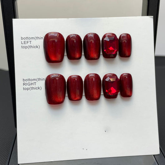 Parches de Uñas Adhesivos Efecto Ojo de Gato Removibles
