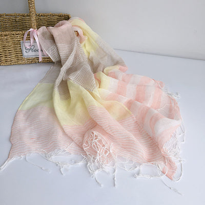 Pañuelo Ligero de Algodón y Lino para Primavera Verano - Image 13