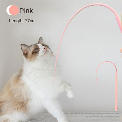 Juguete Interactivo para Gatos - Vara Teaser con Cola de Ratón Silicona - Image 2