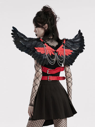 Alas de Pluma con Arnés Estilo Punk para Halloween - Image 8