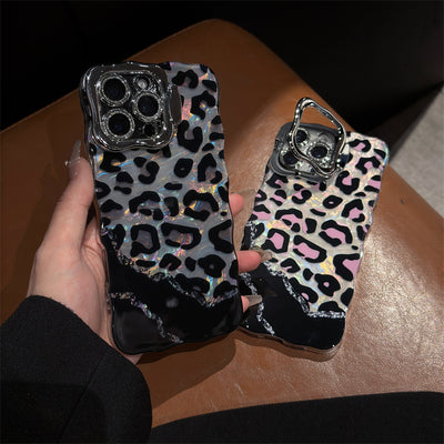 Funda Leopardo con Soporte para Lente - Protección y Estilo