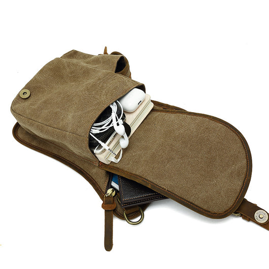 Bolsa Mensajera de Lona para Hombre - Estilo Casual y Versátil - Image 7