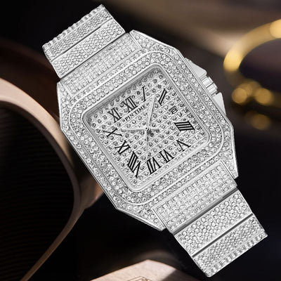Reloj Cuadrado de Cuarzo para Hombre con Diamantes PINTIME