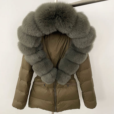 Chaqueta Acolchada Corta Ajustada para Mujer con Forro de Piel - Image 83