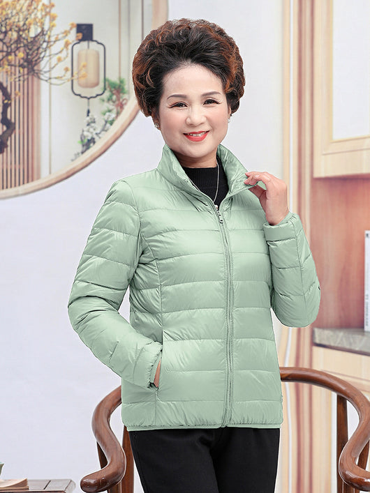 Chaqueta Corta de Plumón de Pato Blanco para Mujer - Abrigo Elegante y Ligero - Image 22