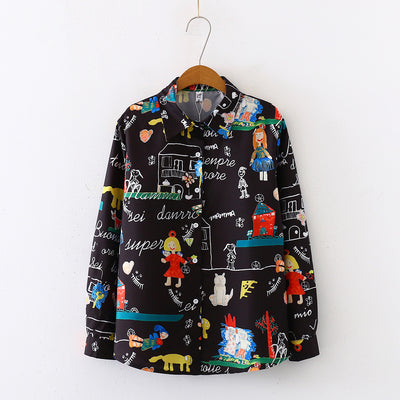 Playera Estampada con Doodles de Caricaturas - Image 6
