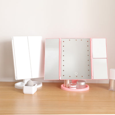 Espejo de Maquillaje Plegable Tri-Lateral con Luz LED Integrada - Image 18