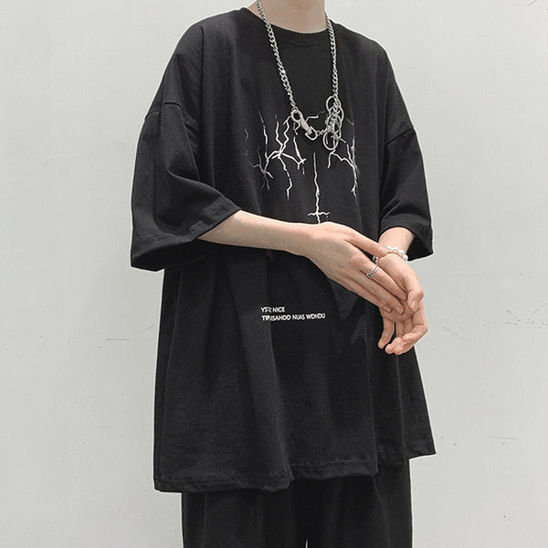 Camiseta Hombre Suelta Manga Corta - Diseño Moderno
